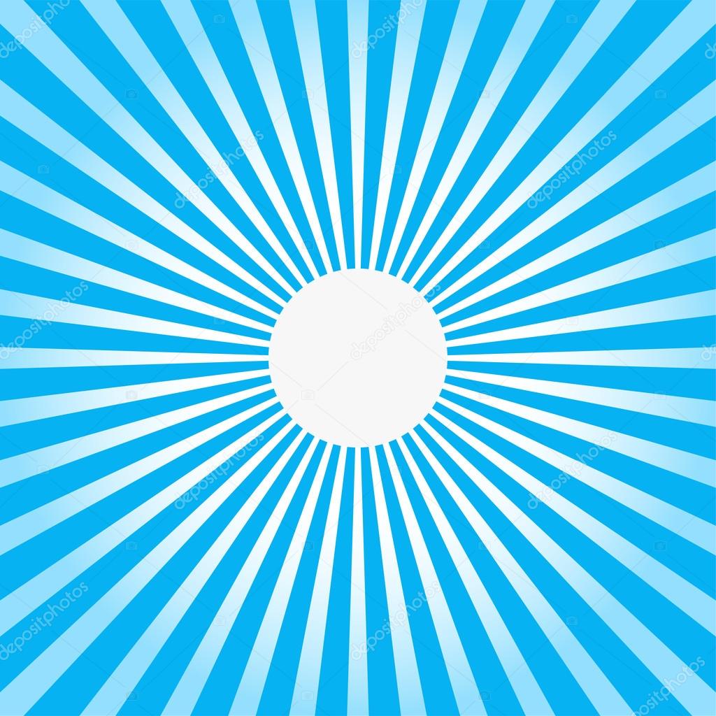 Colorful blue ray sunburst style abstract background
