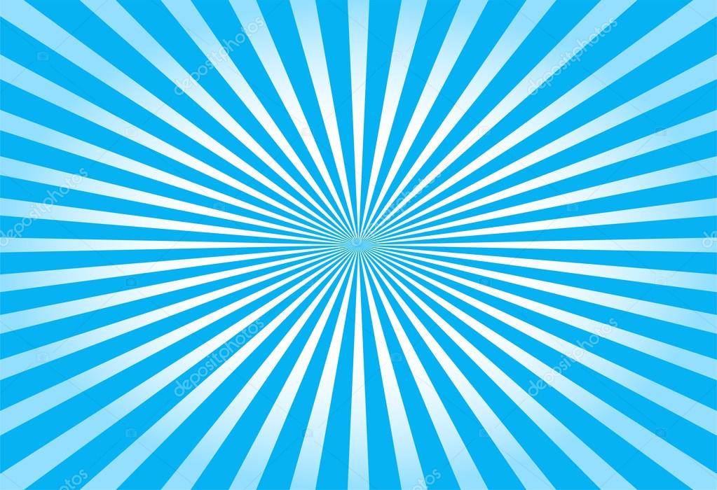 Colorful blue ray sunburst style abstract background