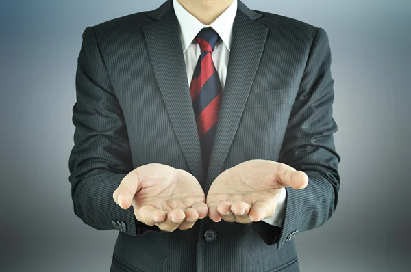 Empty opened hands of businessman — Stock Photo, Image