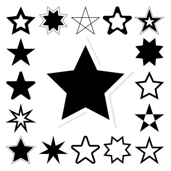 Star vector icon set — Stock Vector