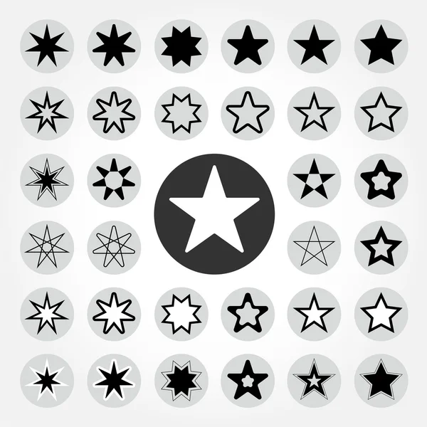 Star vector icon set — Stock Vector