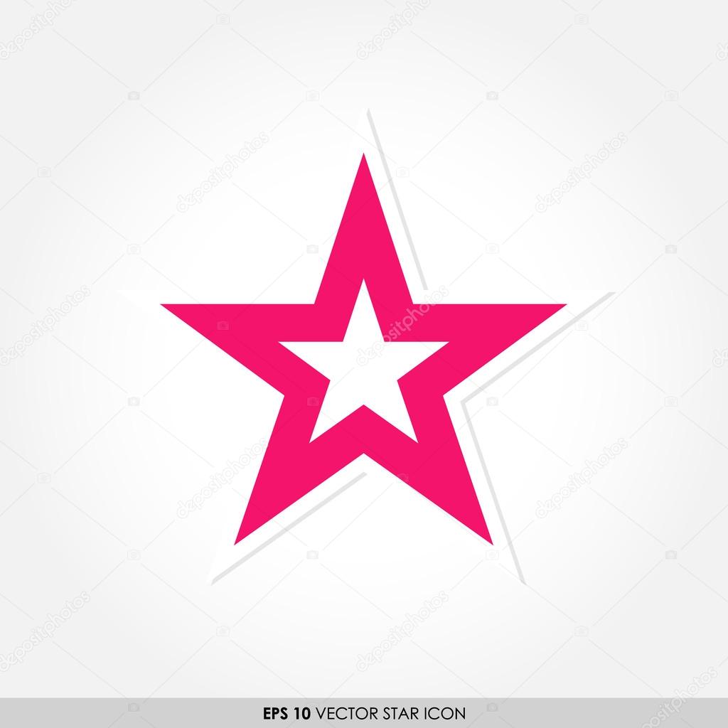 Colorful pink star vector icon 