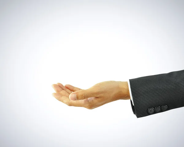 Empty open hand of businessman — Stock Photo, Image