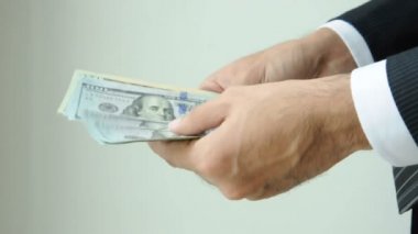 İşadamı sayım para eller