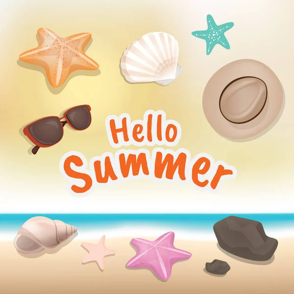 Set Summer Beach Element Vector Icons — Stock Vector