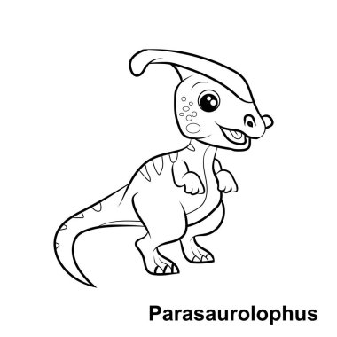 Dinozor boyama sayfası. Şirin dinozor boyama sayfası. Karikatür dinozor boyama sayfası