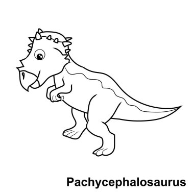 Dinozor boyama sayfası. Şirin dinozor boyama sayfası. Karikatür dinozor boyama sayfası