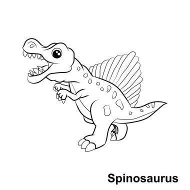 Dinozor boyama sayfası. Şirin dinozor boyama sayfası. Karikatür dinozor boyama sayfası