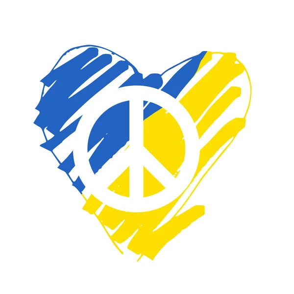 Знак Мира Украинского Флага — стоковый вектор