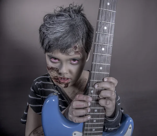 Zombie met gitaar — Stockfoto