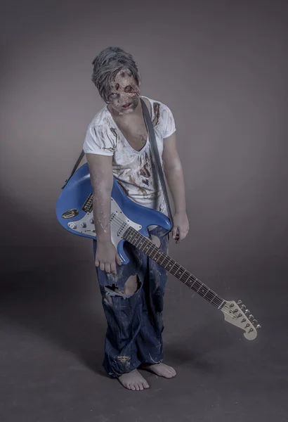 Zombie with guitar — Stock Photo, Image