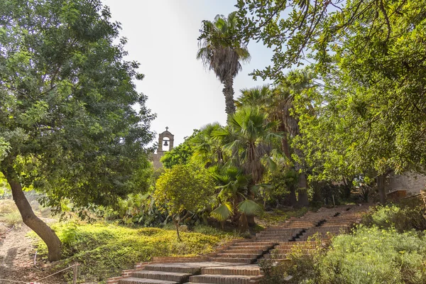 Gardens and fountains of La Alcazaba — Stock Photo, Image