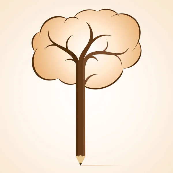 Brown pencil tree — Stock Vector