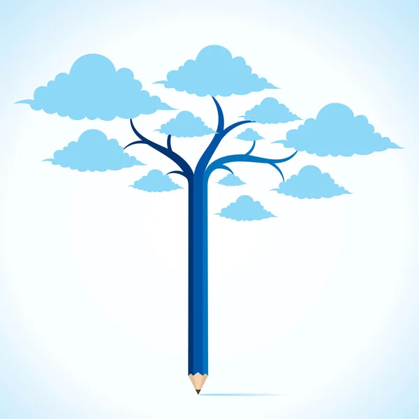 Modrý mrak strom — Stockový vektor