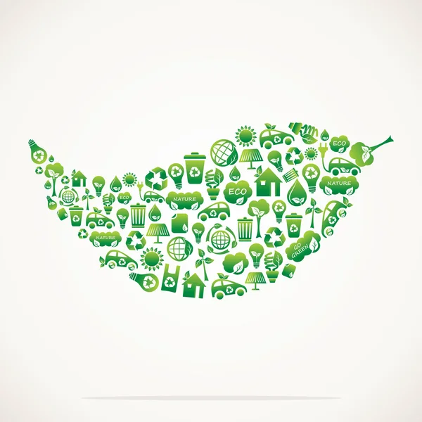 yeşil eko simge tasarım yaprağı