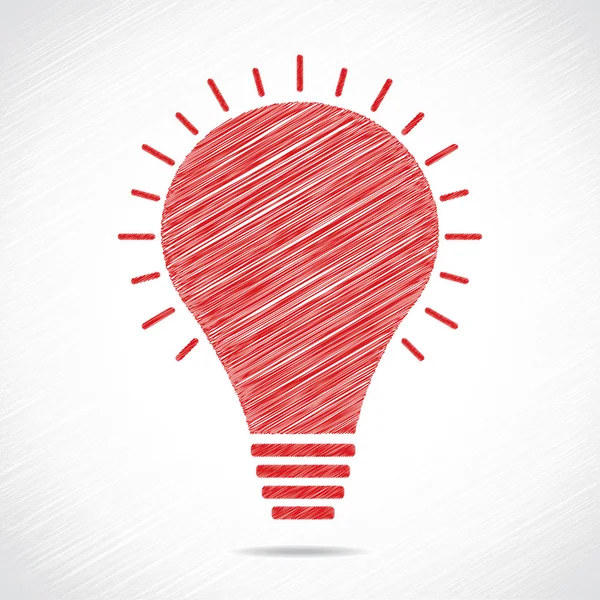 Red sketch bulb design — Stock Vector