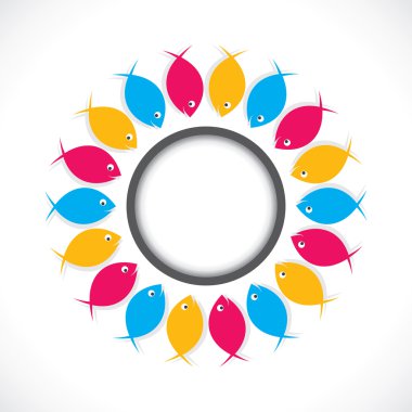 soyut renkli balık sticker