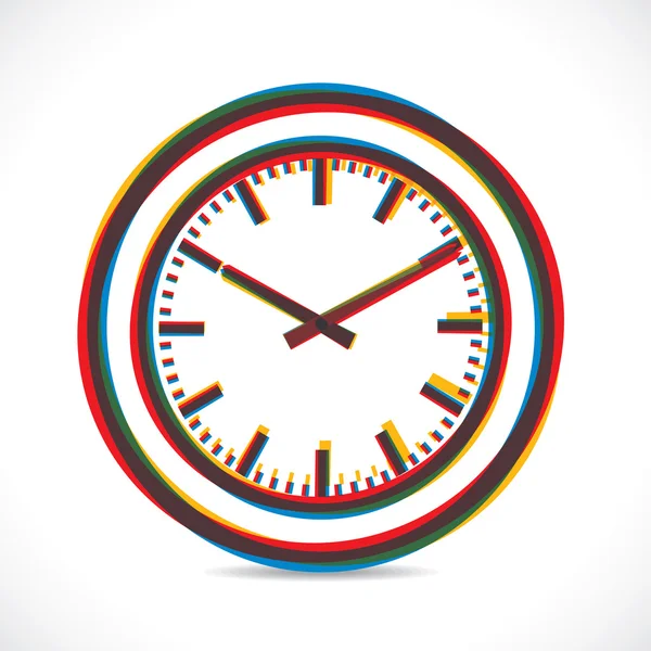 Horloge de couleur abstraite — Image vectorielle