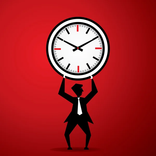 Gran reloj en el hombre — Vector de stock