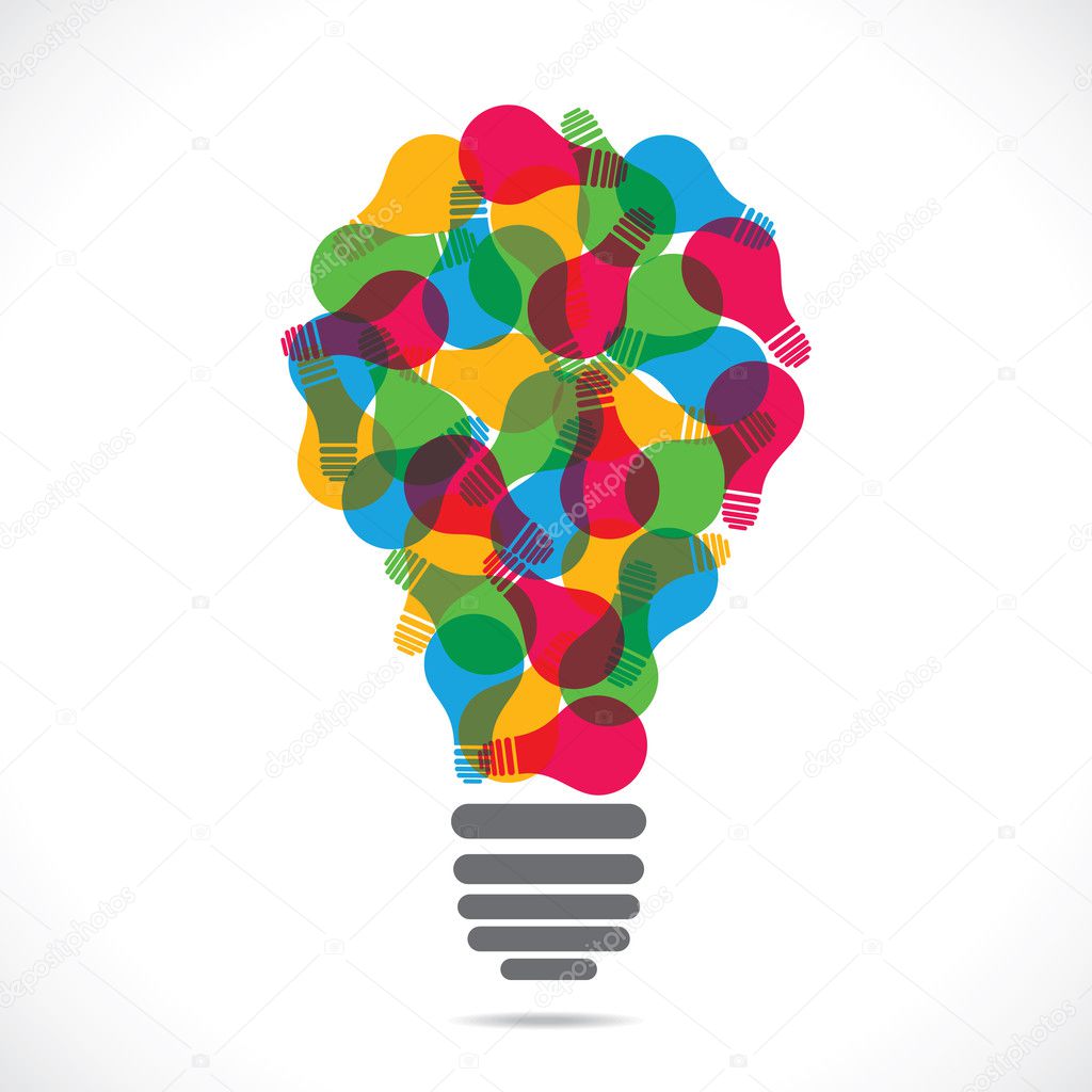 colorful bulb design with bulb