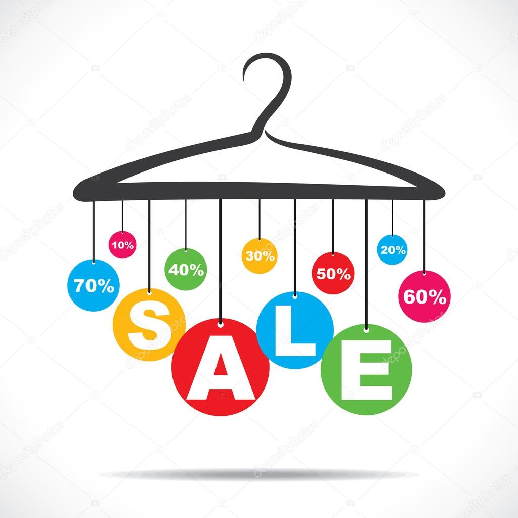 colorful hanging sale text