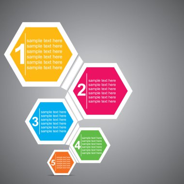 renkli altıgen Infographic