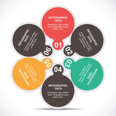yaratıcı retro yuvarlak eğitim Infographic arka plan