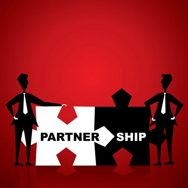 Partnerschap puzzel stuk in hand — Stockvector