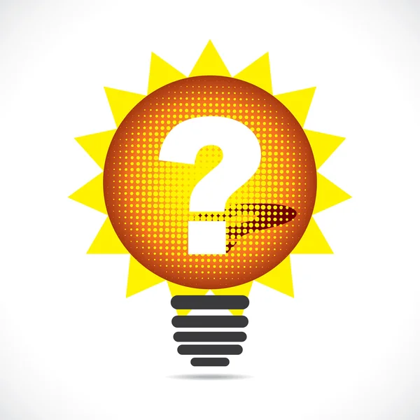 Yellow bulb with question mark sign — Stock Vector