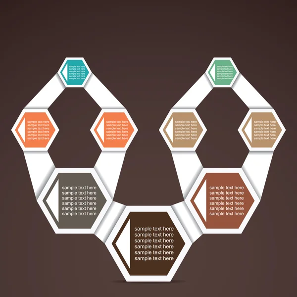 Hexágono retro inforgráfico — Archivo Imágenes Vectoriales