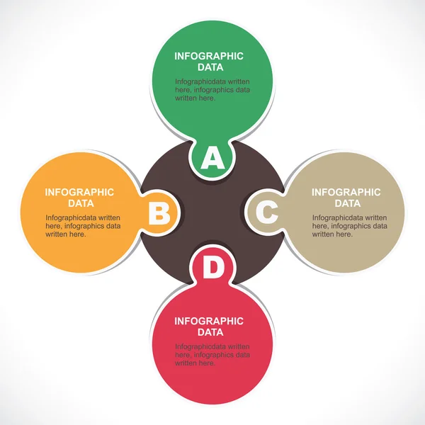 Creativo colorido retro ronda infografía — Archivo Imágenes Vectoriales