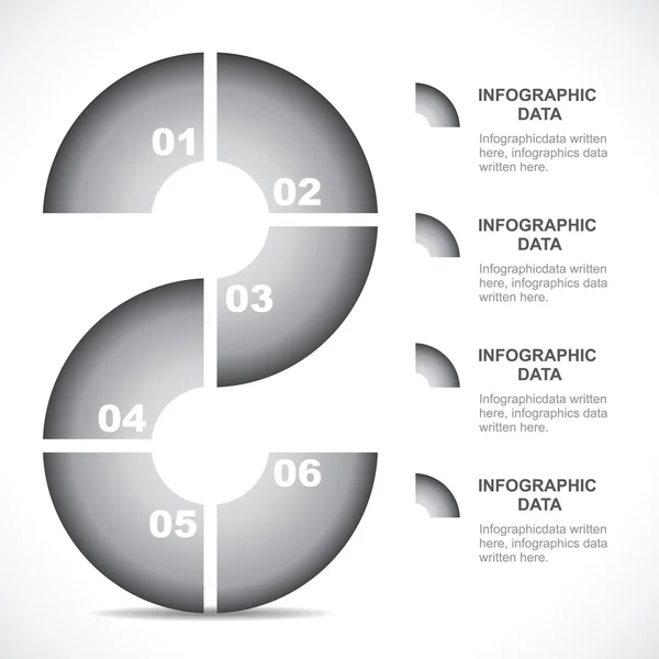 Abstrakte Form graue Farbe Infografik — Stockvektor