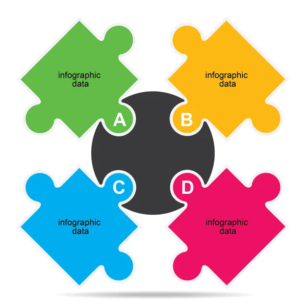 Fundo infográfico quebra-cabeça colorido — Vetor de Stock