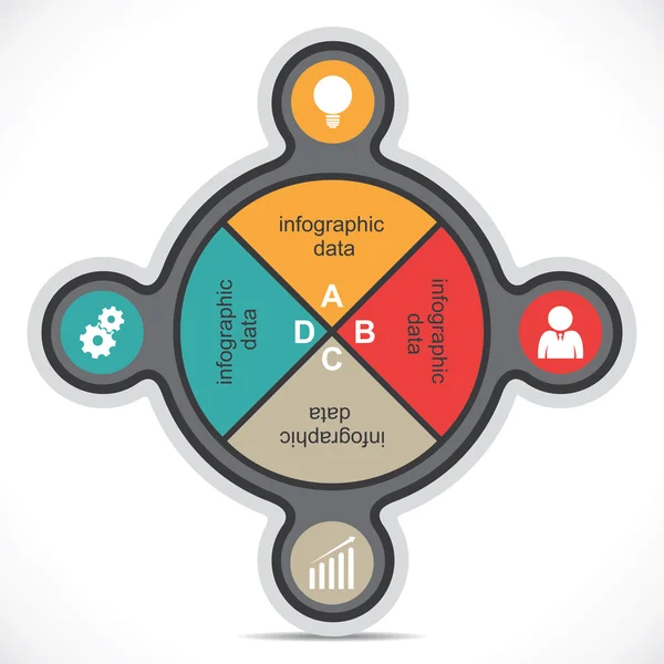 Design infográfico colorido criativo — Vetor de Stock