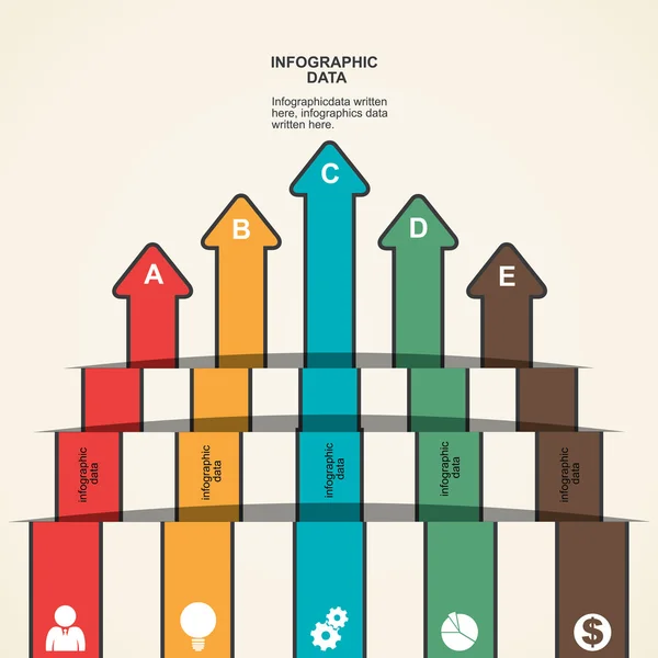 Infografía comercial de flecha retro — Vector de stock