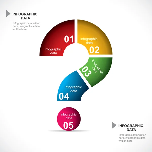 Colorido signo de interrogación infografía — Archivo Imágenes Vectoriales