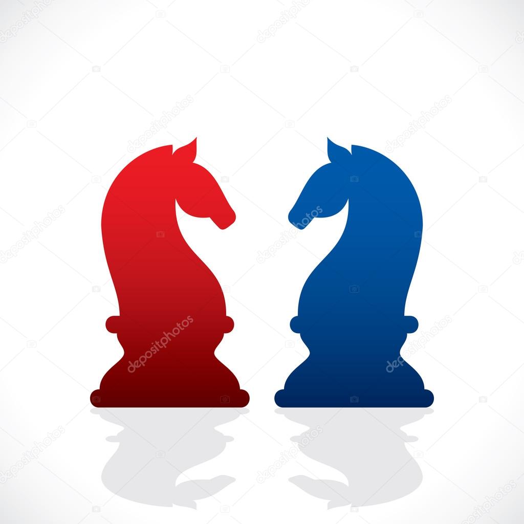 red and blue horse