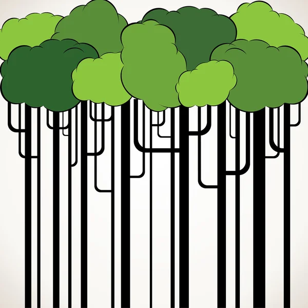 Arbre nuage vert — Image vectorielle