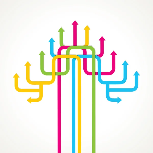 Dessin d'arbre de flèche coloré — Image vectorielle