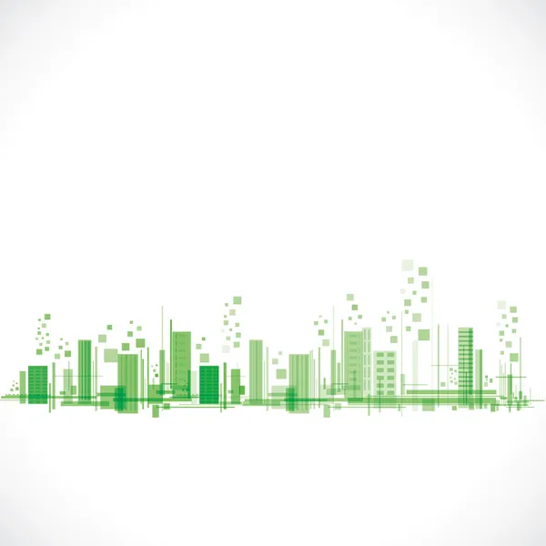Grön abstrakt stad — Stock vektor