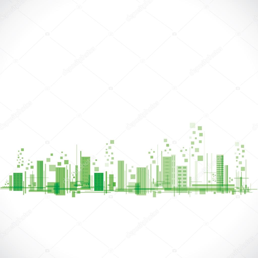 green abstract city