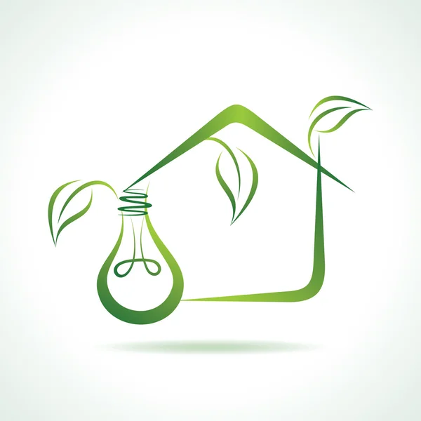 Abstract eco bulb make a eco home — Stock Vector