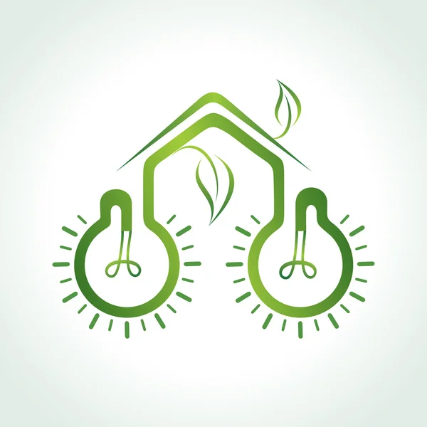 抽象生态灯泡使生态住宅 — 图库矢量图片