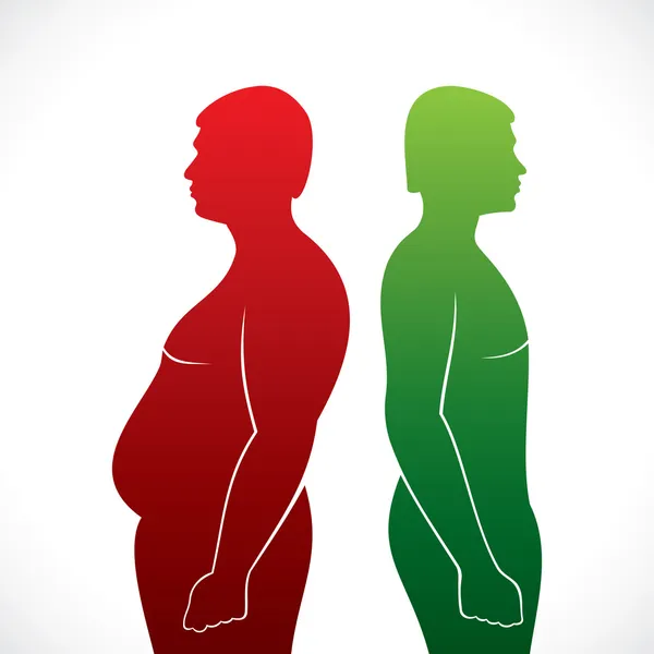 脂肪和苗条的男人 — 图库矢量图片