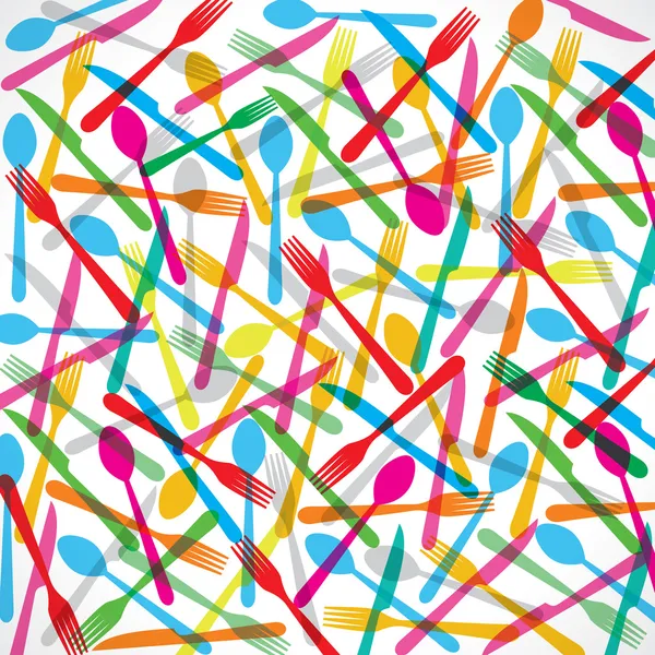 Fond fourchettes colorées — Image vectorielle