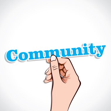 Community word in hand clipart
