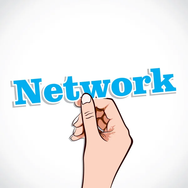 Network word in hand — Stock Vector