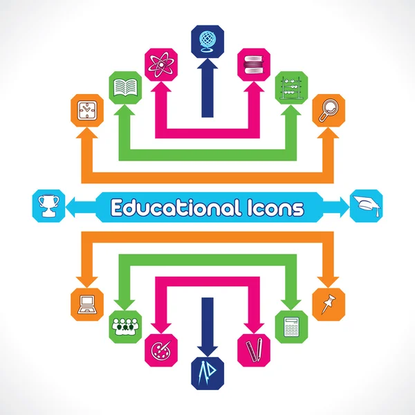 Conjunto de ícones educacionais — Vetor de Stock