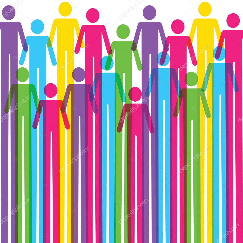 Colorful man icon background
