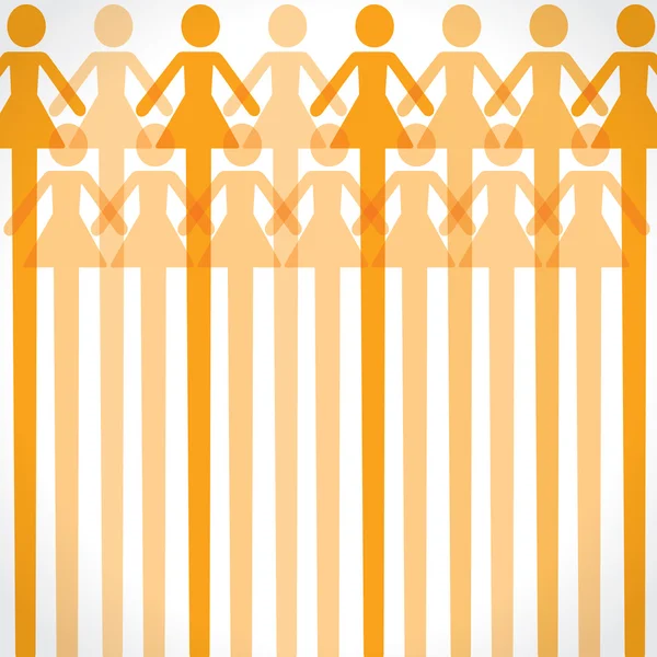 Orange woman icon background — Stock Vector